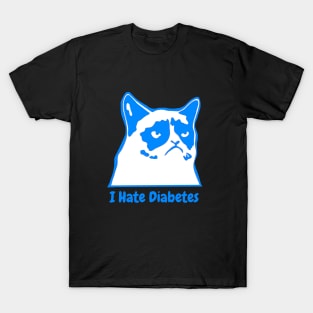 I Hate Diabetes Blue T-Shirt